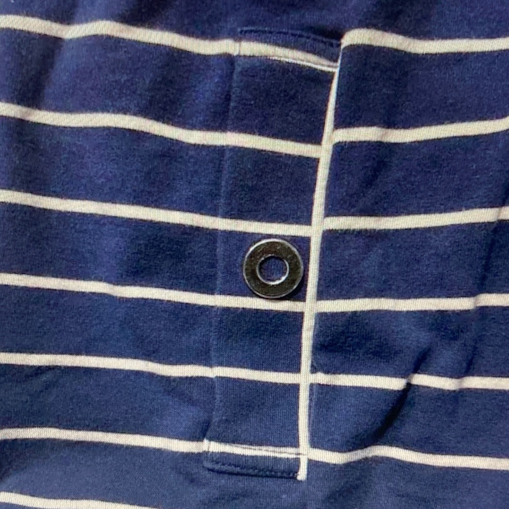 Karen Scott Navy and White Striped Sport Polo - Picture 5 of 5